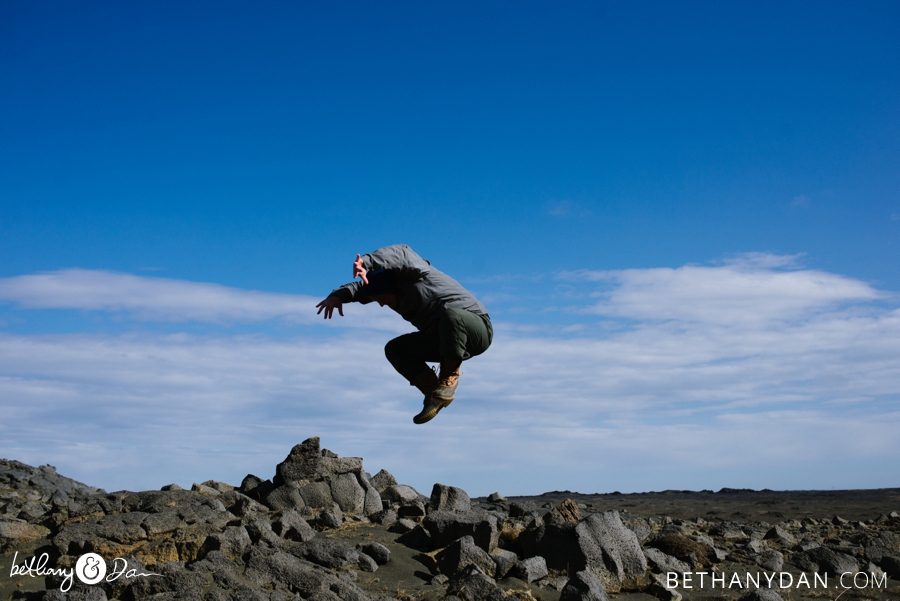 Jumping in Iceland