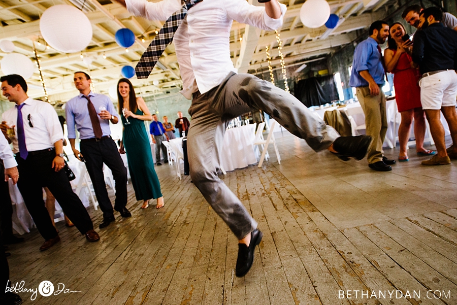 Jumping during the dance party