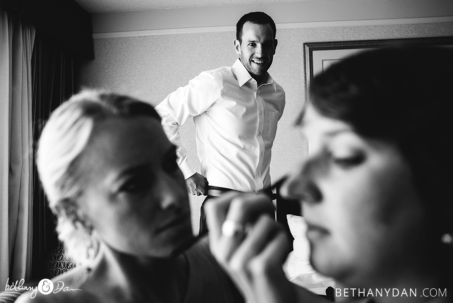 The Groom getting ready in Portland Maine