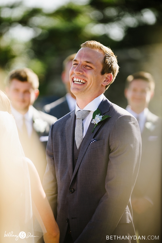 Close up of the groom
