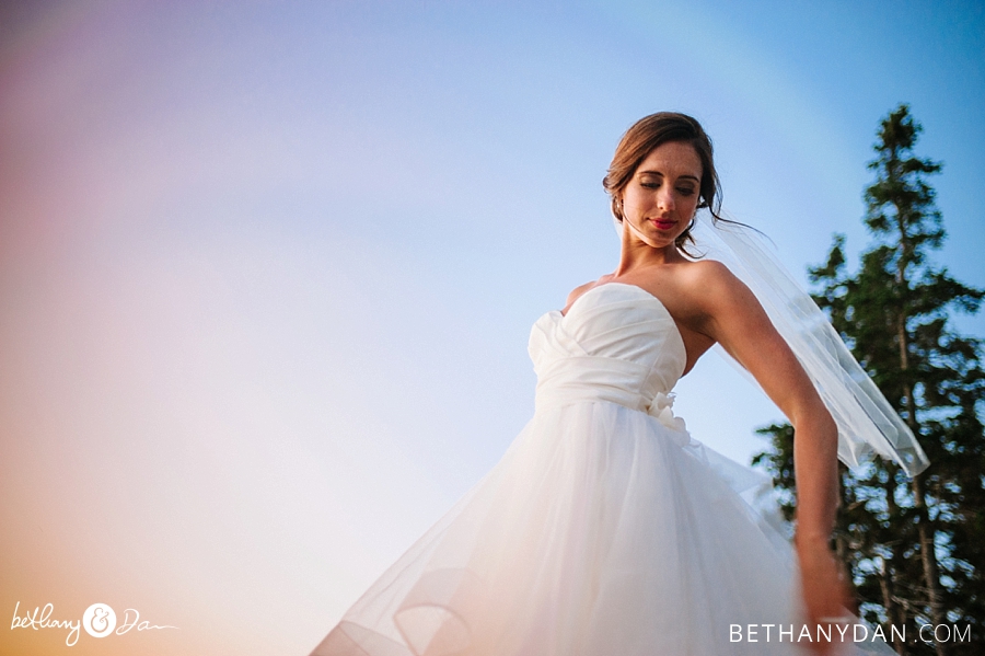 The bride and the Maine sunset